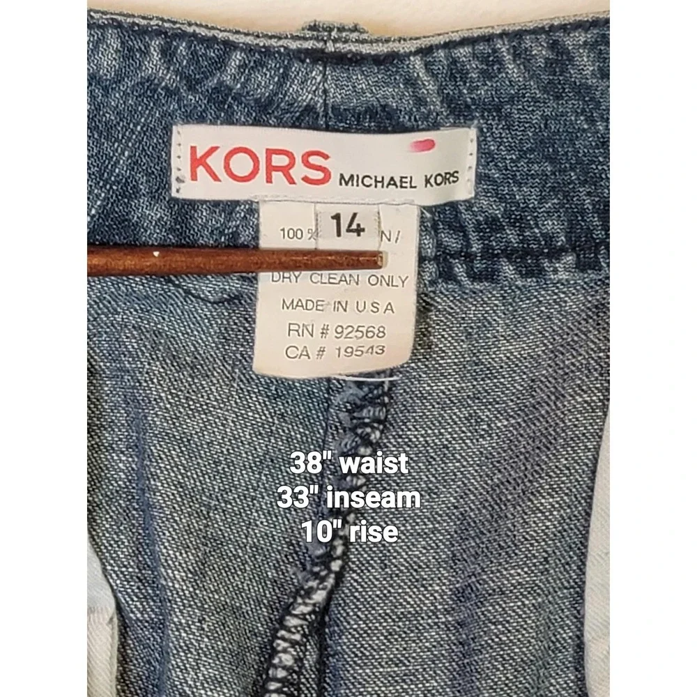 Vintage Michael Kors 90s Bootcut Jeans Blue Denim Trousers Western 38x33 Size 14